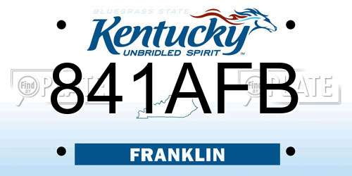 841AFB Kentucky License Plate