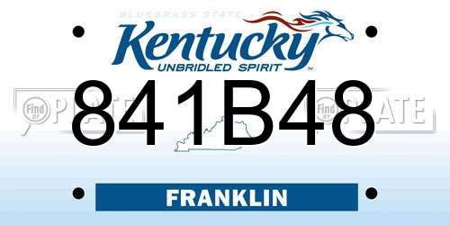 841B48 Kentucky License Plate