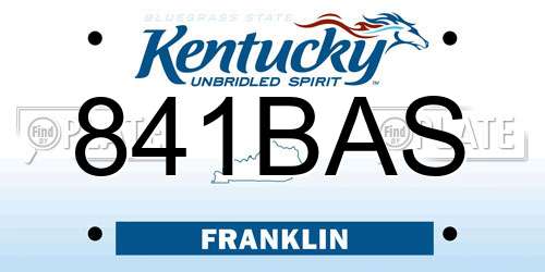 841BAS Kentucky License Plate