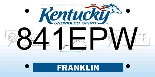 841EPW Kentucky License Plate