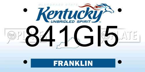 841GI5 Kentucky License Plate