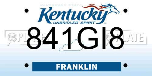 841GI8 Kentucky License Plate