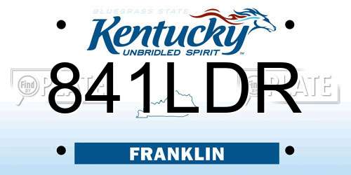 841LDR Kentucky License Plate