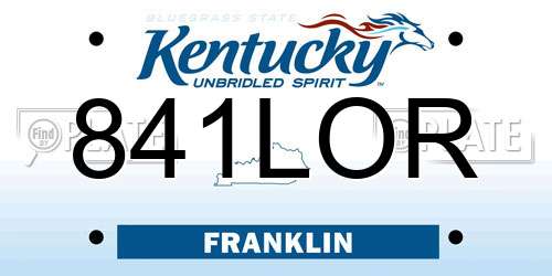 841LOR Kentucky License Plate