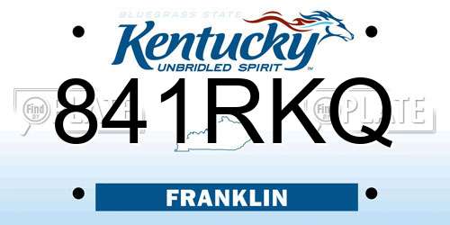 841RKQ Kentucky License Plate