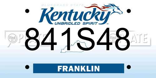 841S48 Kentucky License Plate