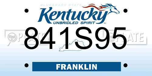 841S95 Kentucky License Plate