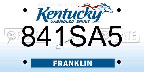 841SA5 Kentucky License Plate