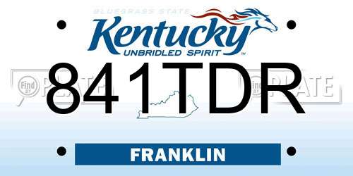 841TDR Kentucky License Plate