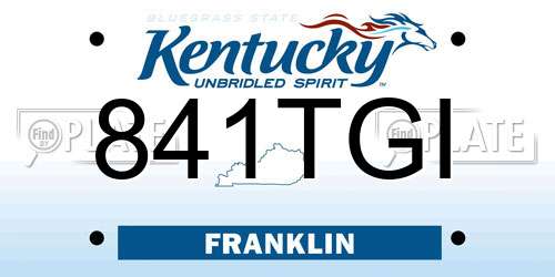 841TGI Kentucky License Plate