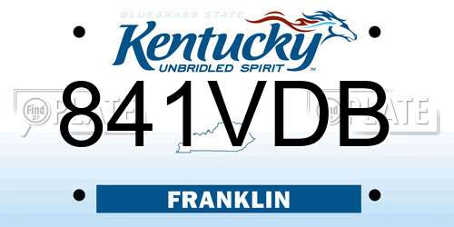 841VDB Kentucky License Plate