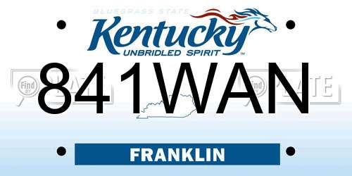 841WAN Kentucky License Plate
