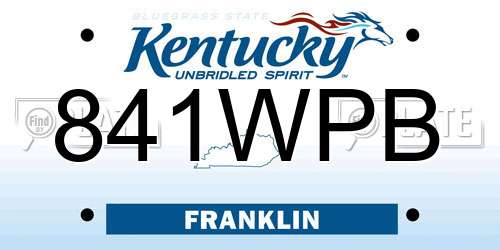 841WPB Kentucky License Plate