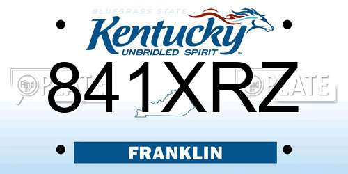 841XRZ Kentucky License Plate