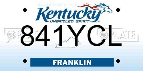 841YCL Kentucky License Plate