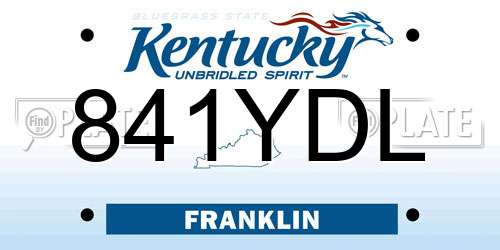 841YDL Kentucky License Plate