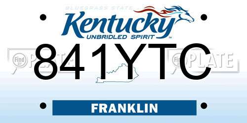841YTC Kentucky License Plate