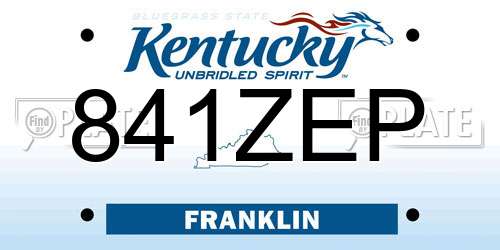 841ZEP Kentucky License Plate