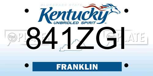 841ZGI Kentucky License Plate