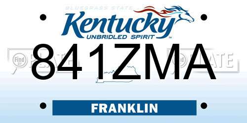 841ZMA Kentucky License Plate