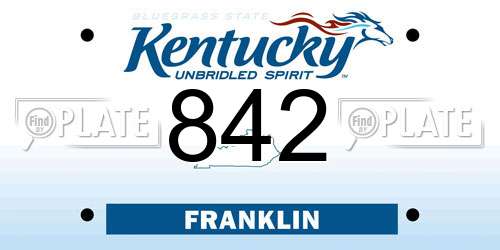 842 Kentucky License Plate