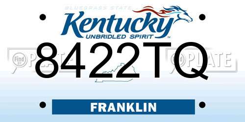 8422TQ Kentucky License Plate