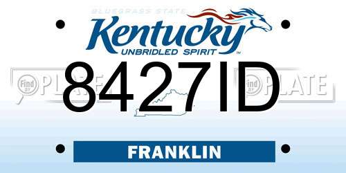 8427ID Kentucky License Plate