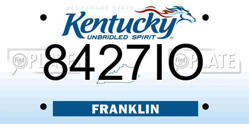 8427IO Kentucky License Plate