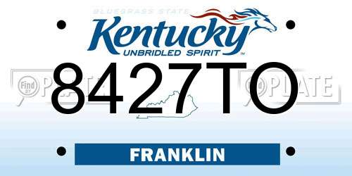 8427TO Kentucky License Plate