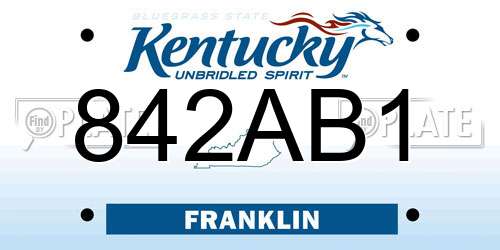 842AB1 Kentucky License Plate