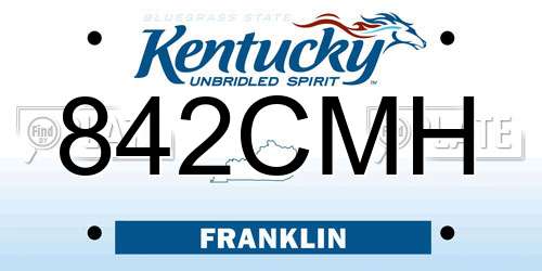 842CMH Kentucky License Plate