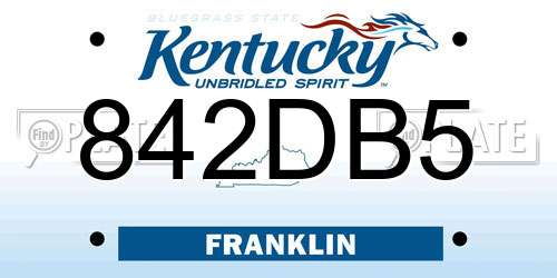 842DB5 Kentucky License Plate