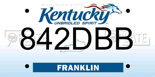 842DBB Kentucky License Plate