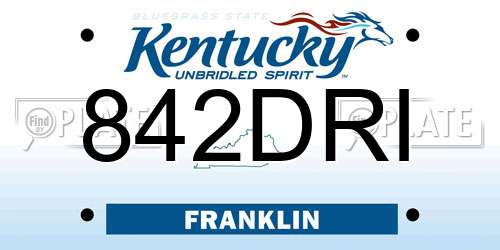 842DRI Kentucky License Plate