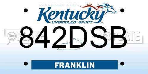 842DSB Kentucky License Plate