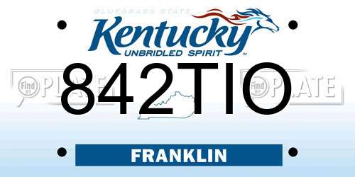842TIO Kentucky License Plate