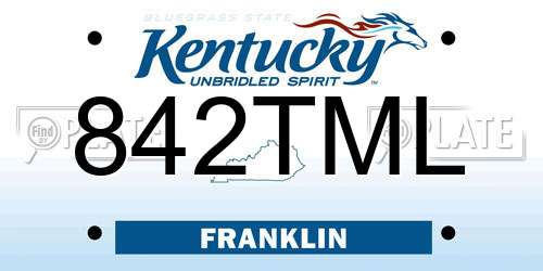 842TML Kentucky License Plate