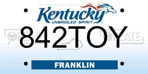 842TOY Kentucky License Plate
