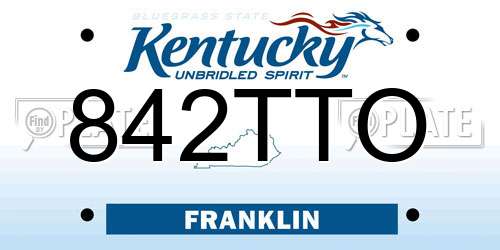 842TTO Kentucky License Plate
