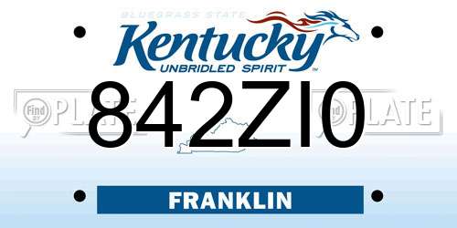 842ZI0 Kentucky License Plate