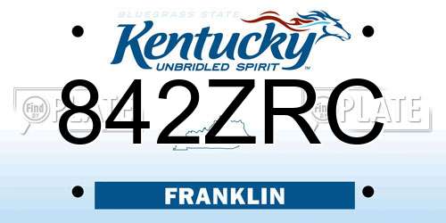 842ZRC Kentucky License Plate