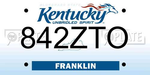 842ZTO Kentucky License Plate