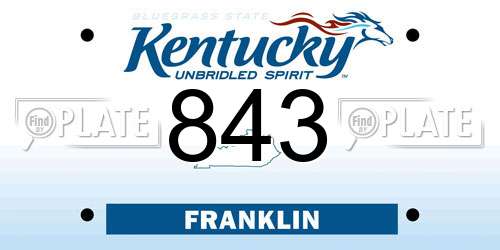 843 Kentucky License Plate