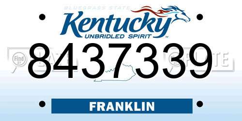 8437339 Kentucky License Plate