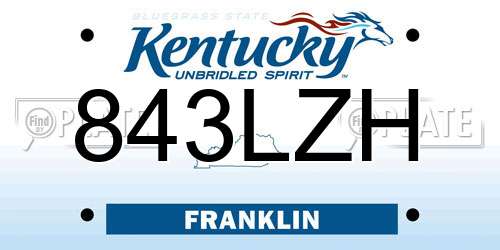 843LZH Kentucky License Plate
