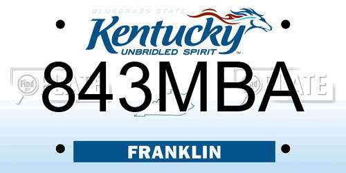 843MBA Kentucky License Plate
