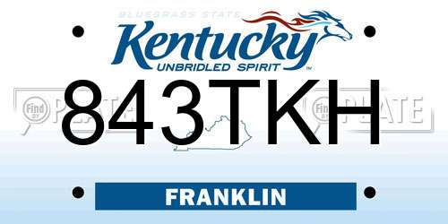 843TKH Kentucky License Plate
