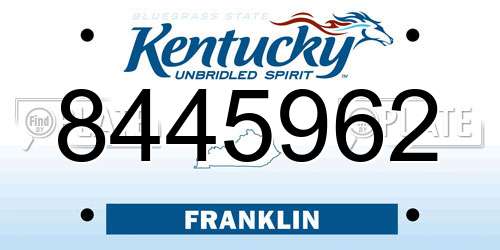 8445962 Kentucky License Plate