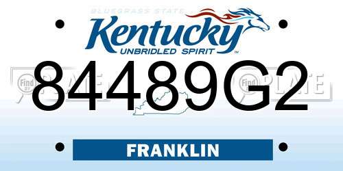 84489G2 Kentucky License Plate