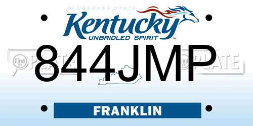 844JMP Kentucky License Plate